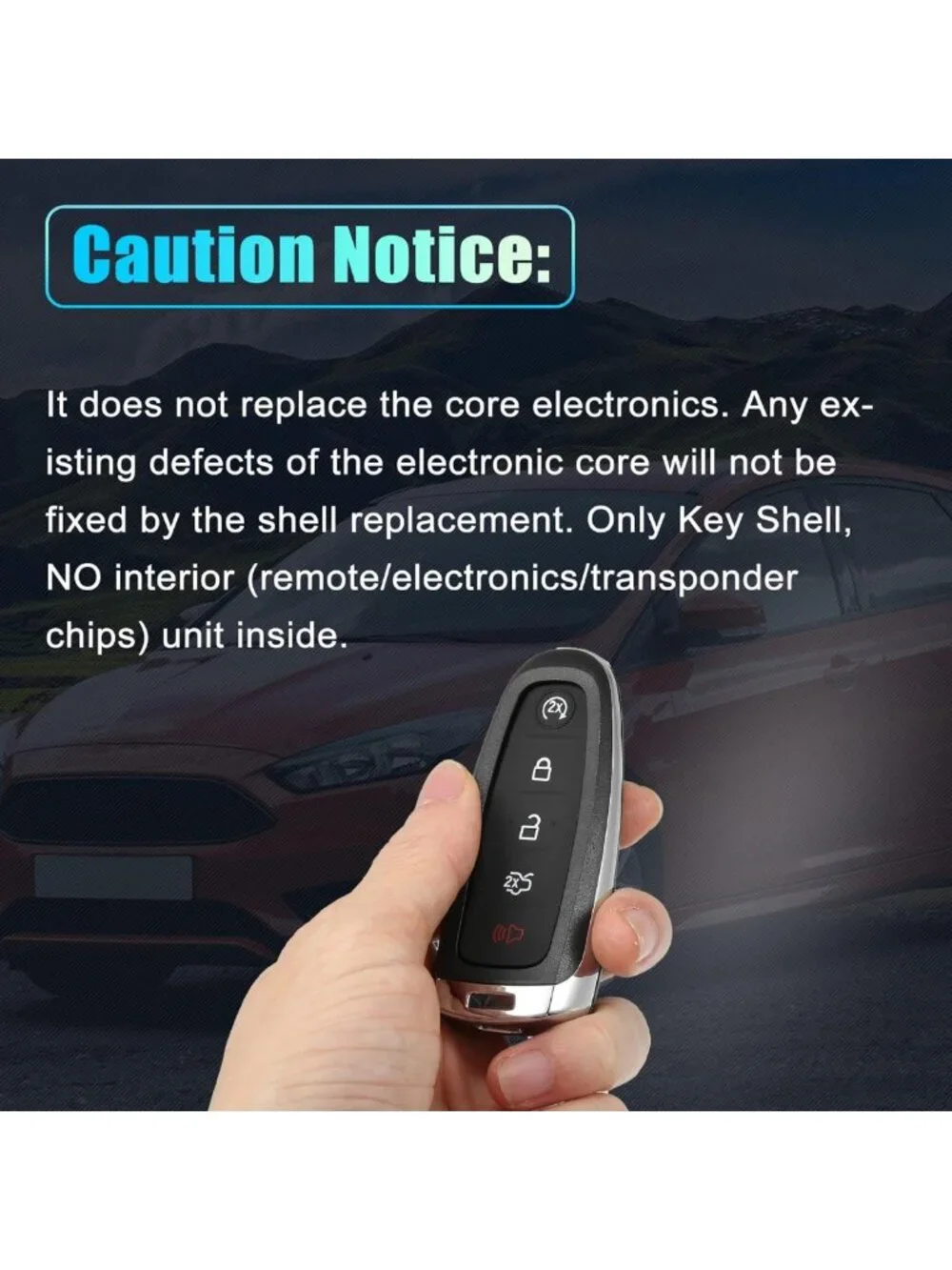 Smart Key Fob Case Cover for Ford Escape, C-Max, Focus SE - Keyless Entry